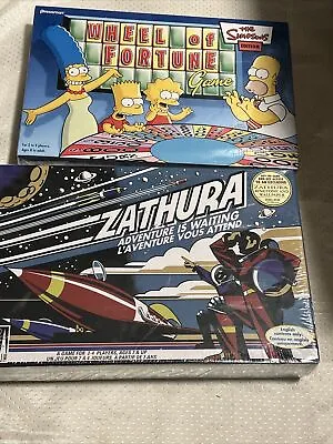 $25 • Buy The Simpsons WHEEL OF FORTUNE GAME + Zathura Adventure Game Sealed