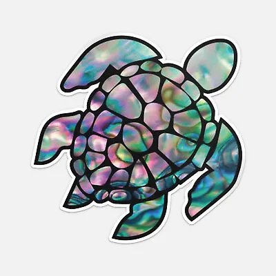 Sea Turtle Natural Shell Pearl Sticker Vinyl Car Bumper Decal • $3.84