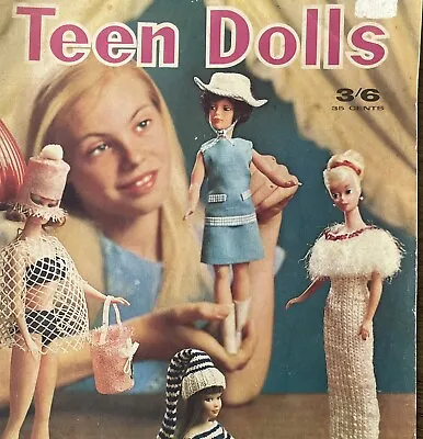 1960s Vintage Barbie Dolls Clothes Patterns Book Enid Gilchrist's Teen Dolls • $35