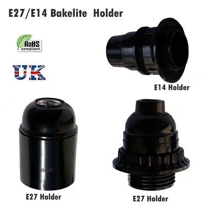 E27 / E14 Light Bulb Holder Bakelite Vintage Lamp Holder Base Pendant Socket UK • £4.89