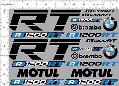 BMW R1200RT Brembo Motul Decals /stickers Bmw R 1200 Rt Black Blue Bmw Motorrad • $20