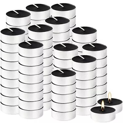 100 Pack Black Tealight Candles4 Hour Unscented Votive Candle For Halloween Hom • $13.68