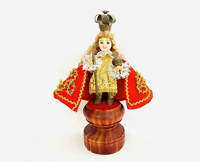 $149.99 • Buy Vintage Infant Of Prague Santo Nino Doll Statue Wood Base  11”