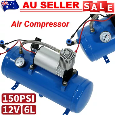 150PSI 12V Air Compressor With 6 L Tank Tyre Inflator Pump For Air Horn Truck AU • $119.89