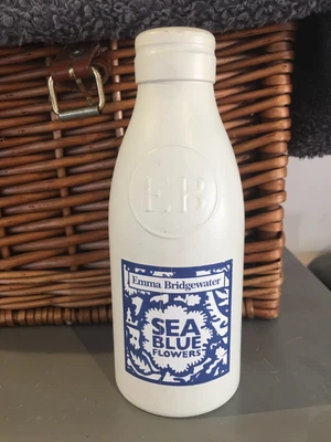 Unusual Emma Bridgewater Sea Blue Flowers Bottle Vase • £9.95