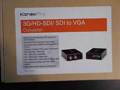 Kanex Pro 3G/HD-SDI. SDI TO VGA 1X2 Distribution Converter EX-SDIVGA • $39