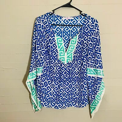 Alice & Trixie 100% Silk Geometric Print Blouse SZ S • $27.99