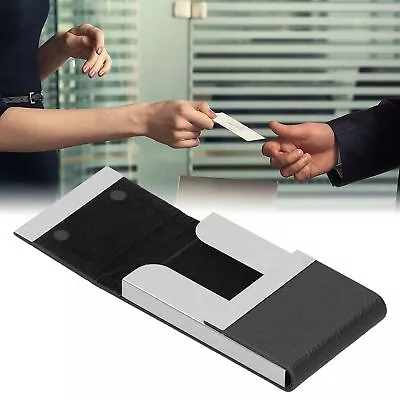 (Black 400)Large Capacity Business Card Holder Pocket Name Card Box Case MA • £8.59