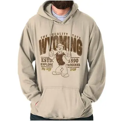 Wyoming Big WY Equality State Vintage Popeye Hoodie Hooded Sweatshirt Men Women • $31.99