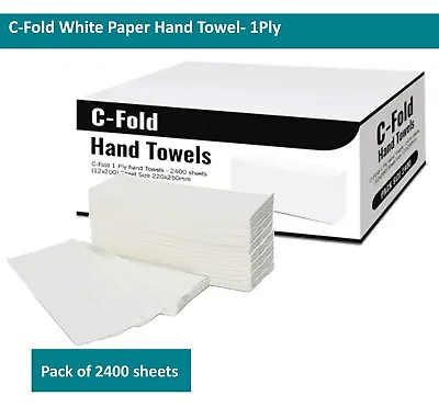 C-Fold Multi Fold Paper Hand Towels In White 1 Ply Case Of 2560 Soft Tissues • £18.99