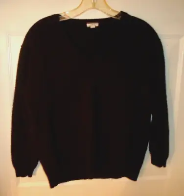 J. Crew Sweater Womens XXS Extra Extra Small BLACK 100% Cashmere V-Neck Sweater • $29.99