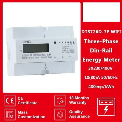 Din Rail WIFI Smart Energy Meter Timer Power Consumption Monitor 50/60Hz 3 Phase • $170.27