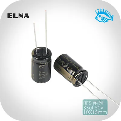 ELNA 33uf 50V Silmic II RFS Series Audio Aluminum Electrolytic Capacitor 10x16mm • $1.70