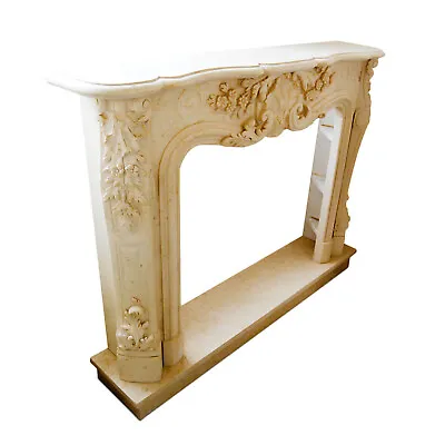 Fireplace Marble Yellow Siena Decoration Classic Louis XVI Fireplace Flame L.150 • $8191.45