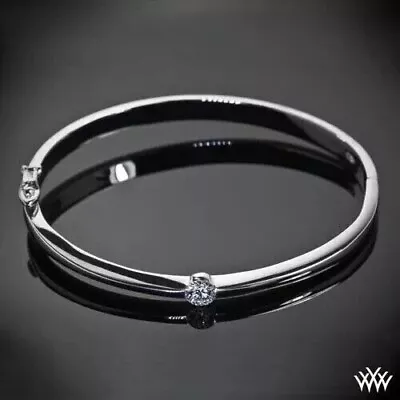 2CT Round Cut Lab Created Diamond Women's Bangle Bracelet 14K White Gold Plated • $152.99