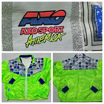 Vtg 89 Official AXO Sport Racing Motocross Jacket Supercross Neon Italy • $68