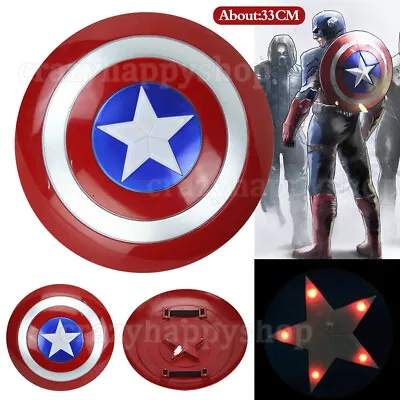 Avengers Captain America Shield With LED Light Collectible Kids Toy Cosplay Gift • £10.15