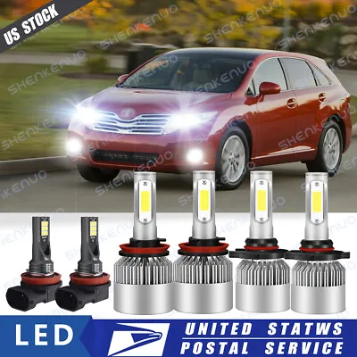 8000K For Toyota Venza 2009-2016 6x LED Headlights High Low Fog Light Bulbs Kit • $32.75