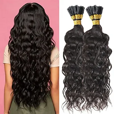 Water Wave I Tip Human Hair Extension Loose Wave Brazilian Stick I Tip Hair 100g • $81.90