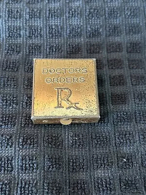 VTG Brass Plated Pill / Snuff Box With Attachment Clip Single Dose Unique • $6