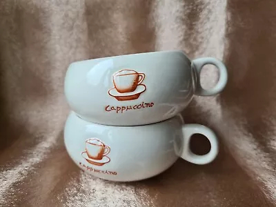 Cappuccino Porcelain Cup White Set Of 2 Cozy Mugs Winter Warmer Classic Design  • £12.90