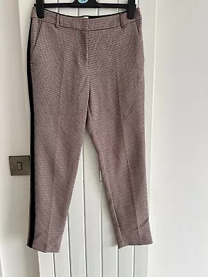 Jack Wills Black/Red Jacquard Tapered Trousers With Black Stripe Size 10 • £0.99