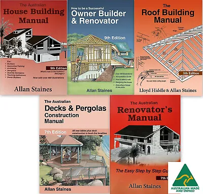 $149.74 • Buy Apprentice Pack Allan Staines Books House Building Renovator Decks Pergolas Roof