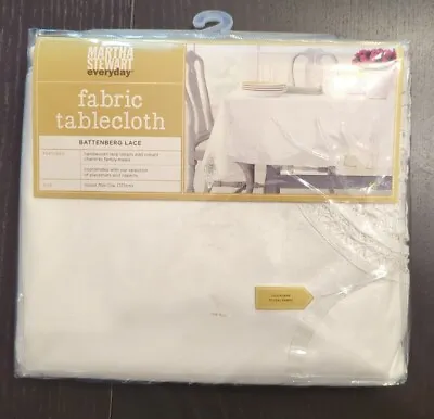 Vtg Martha Stewart Tablecloth Battenberg Lace White Handwoven Easter Fabric NIP • $22.46