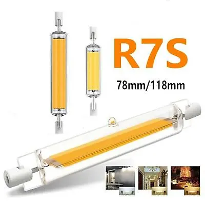 R7S LED Lamp COB 118mm 78mm 30W-15W Dimmable Glass Replace Incandescent-Halogen • £5.64