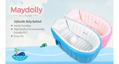 Inflatable Baby Bath Foldable Bathtub Anti-Slip Toddler Tub Travel Swimming... • £11.99