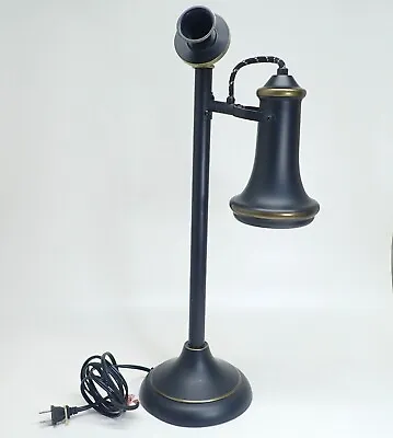 Candlestick Antique-Style Telephone 23  Table Lamp Black WORKS • $38