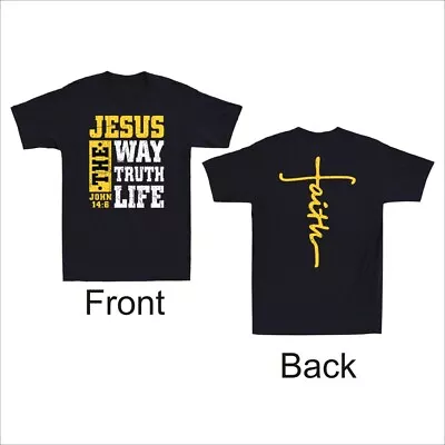 Jesus The Way Truth Life John 14:6 Christian Bible Verse Vintage Men's T-Shirt • $21.99