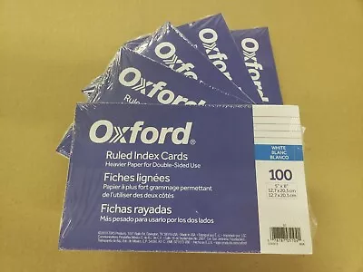 Oxford Ruled Index Cards 5  X 8  White 500 Cards 5 Packs Of 100 • $18.99