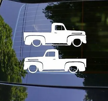 2x Lowered Truck Silhouette Decal Stickers For Ford F-1 Vintage Pickup 1948-1952 • $8.99