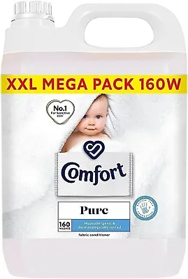 Comfort Pure Fabric Conditioner Laundry Sensitive Skin 166 Washes - Pack Of 5L*. • £8.10