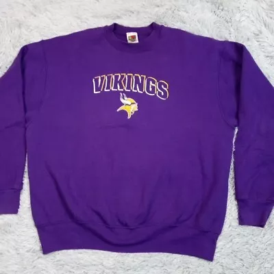 Vintage Minnesota Vikings Mens Sweatshirt Purple XL NFL Football Casual Comfort • $17.99