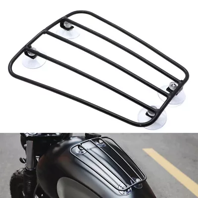 For Harley Cafe Racer Universal Motorcycle Suction Cup Fuel Gas Tank Parcel Rack • £24.23
