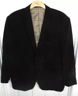 Saddlebred Corduroy Blazer Mens 52R Black Single Breasted Sport Coat Jacket • $32.90