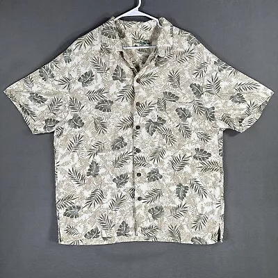 Vintage Havana Jacks Cafe Shirt Mens XL Beige Hawaiian Floral Print Camp Rayon • $22.88