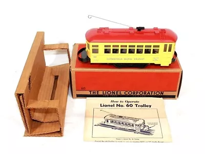 Postwar Lionel 60 Trolley From 1955~Mint Unrun~w/Nice OB & Instructions • $76