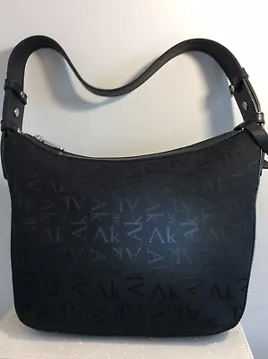£9.99 • Buy Anne Klein Shoulder Bag, Black, Jacquard Material & Leather, H20xW28xD5cm.