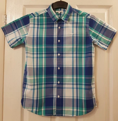 £2.75 • Buy Lovely 'Blue Zoo' White, Blue, Multi Check Short Sleeve Boys Shirt Size 13 Yrs 