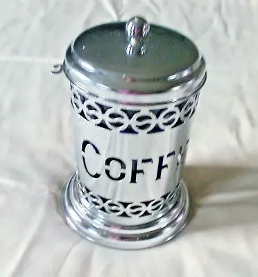 Vintage Silver Plate Coffee Canister England Hammered • $10