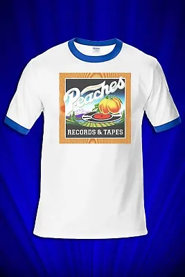 Peaches Records & Tapes RINGER T-SHIRT Vintage Vinyl FREE SHIP USA • $24.99