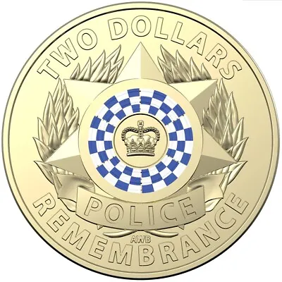 2019 $2 Police Remembrance Australian Two Dollar Coloured Queen Coin Circ • $8.95