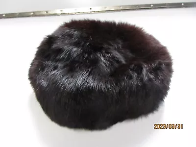 Vintage BLACK MINK FUR HAT WITH EAR COVERS • $19.99