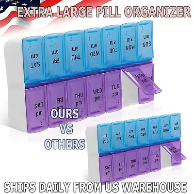 Pill Medicine Organizer  Weekly Daily AM PM Box Case Storage • $5.99