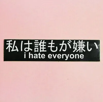 I Hate Everyone Sticker Japanese PVC Vinyl Car Laptop Goth Emo Punk Biker Metal • £1.99