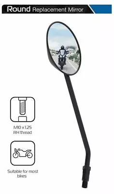 KAWASAKI ZZR1400 Oxford Round Motorcycle Rearview Mirror Glass Left Side 10mm • £15.99