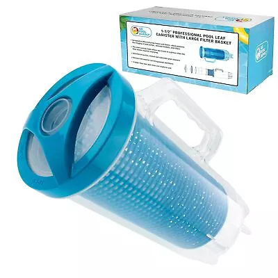 Professional In-Line Pool Leaf Canister With Large Plastic Mesh Basket & Mesh • $72.99